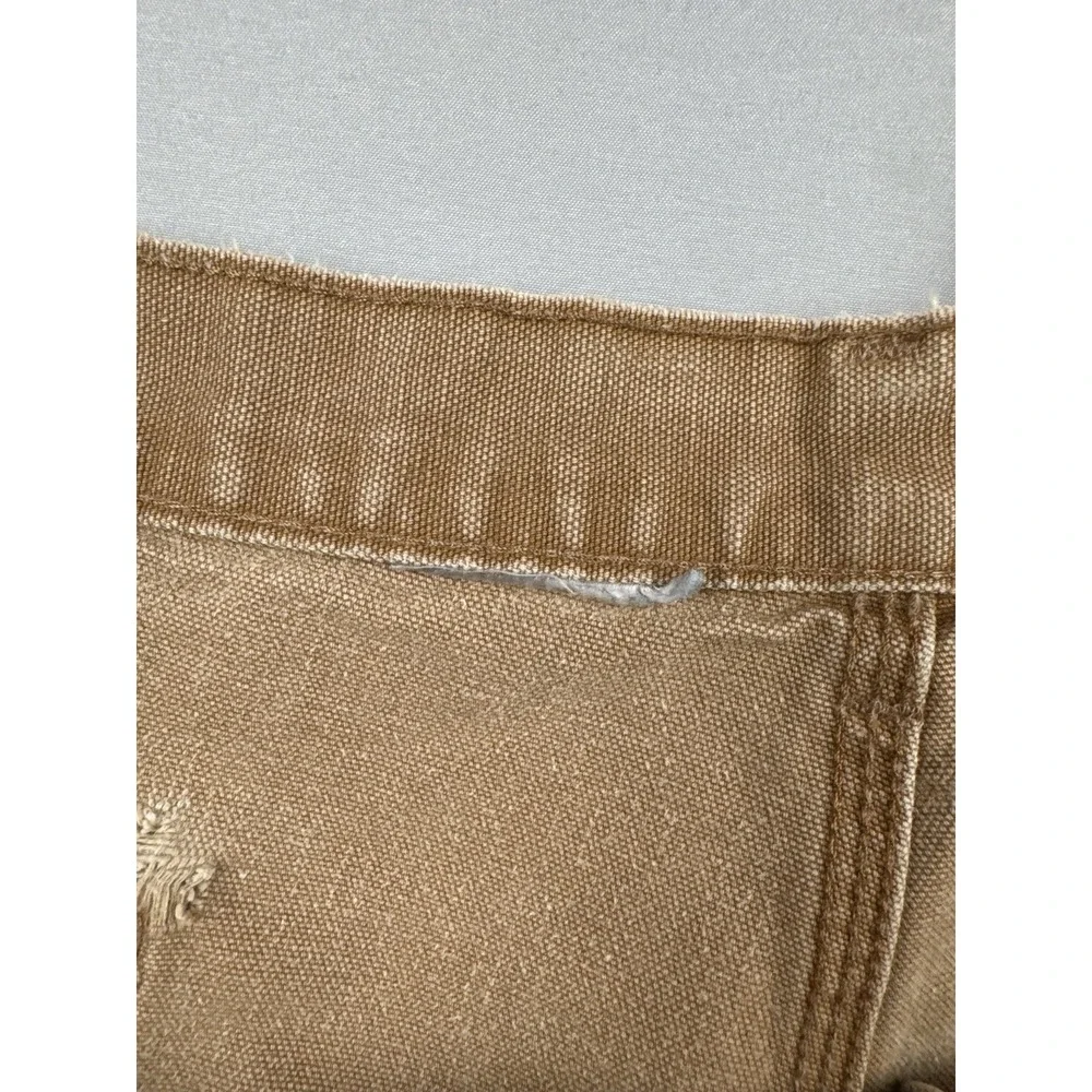 Vintage Carhartt Duck Canvas Carpenter Work Pants Distressed Faded 40x30 Tan